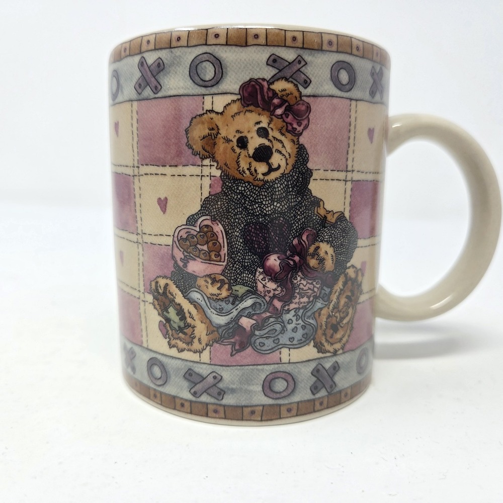 Boyds Bears Mug 1998 Bearware Pottery Works Coffee Cup Love Conquers All Vintage